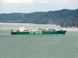 Cargo ship - Lloyd Triestino returning from Tacoma, WA