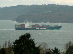 Cargo Ship the Lloyd Triestino heading for the Port of Seattle